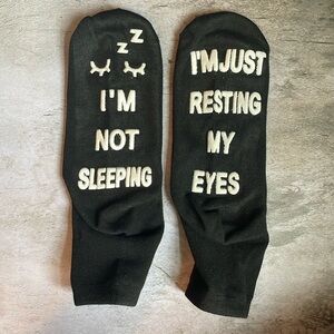 Mens Novelty Socks | I'm Not Sleeping I'm Just Resting My Eyes | Funny Dad Gift